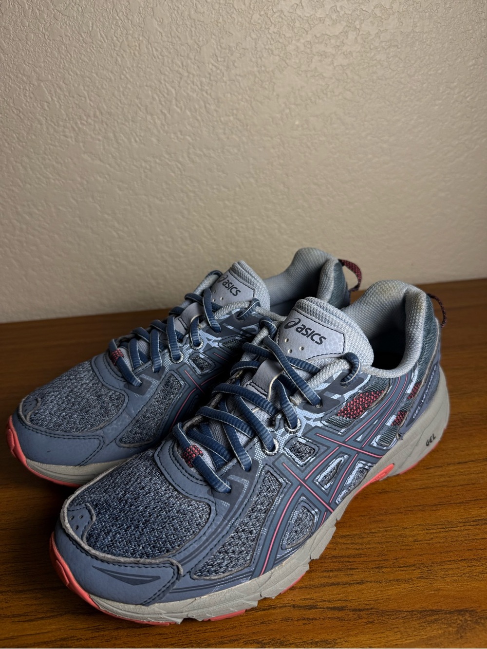 ASICS Gray and Pink Running Shoes